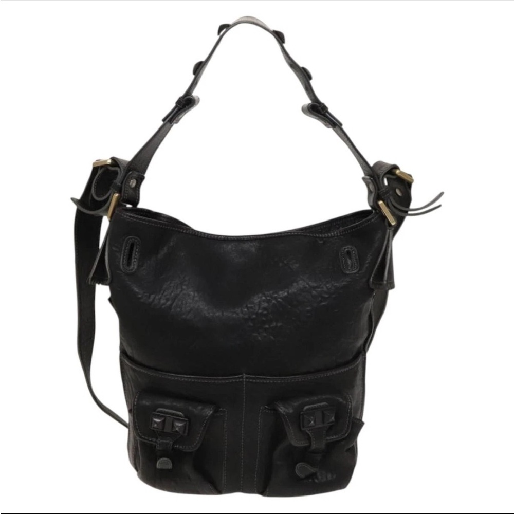 Chloe RARE Black Studded Y2K Phoebe Philo Era Two Way Crossbody Shoulder Bag